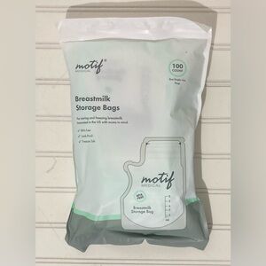 Motif Breastmilk Storage Bags 8 oz 100 Count BPA Free Leak‎ Proof Freezer Safe